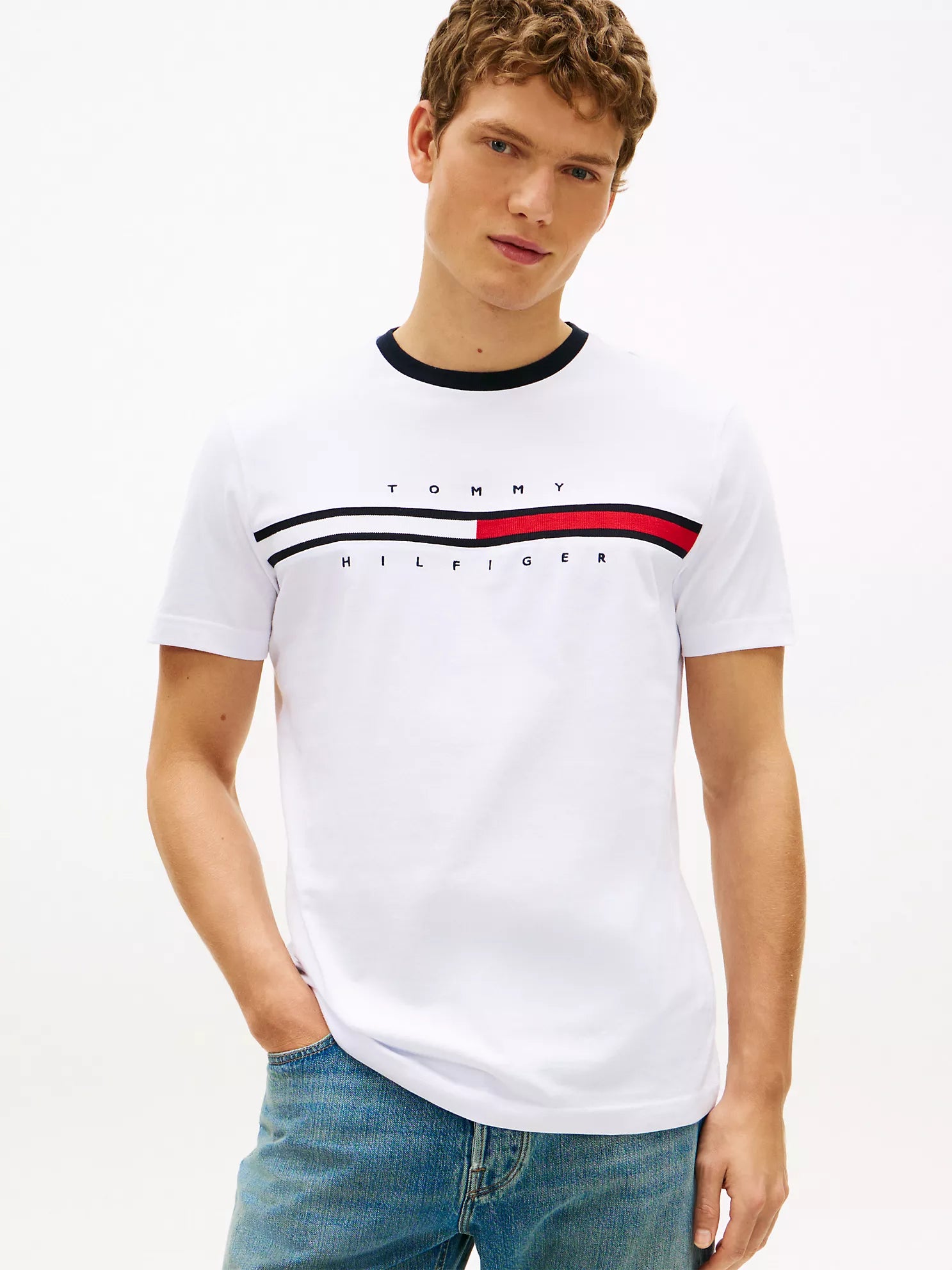 Tommy Hilfiger - Embroidered Flag Logo T-Shirt