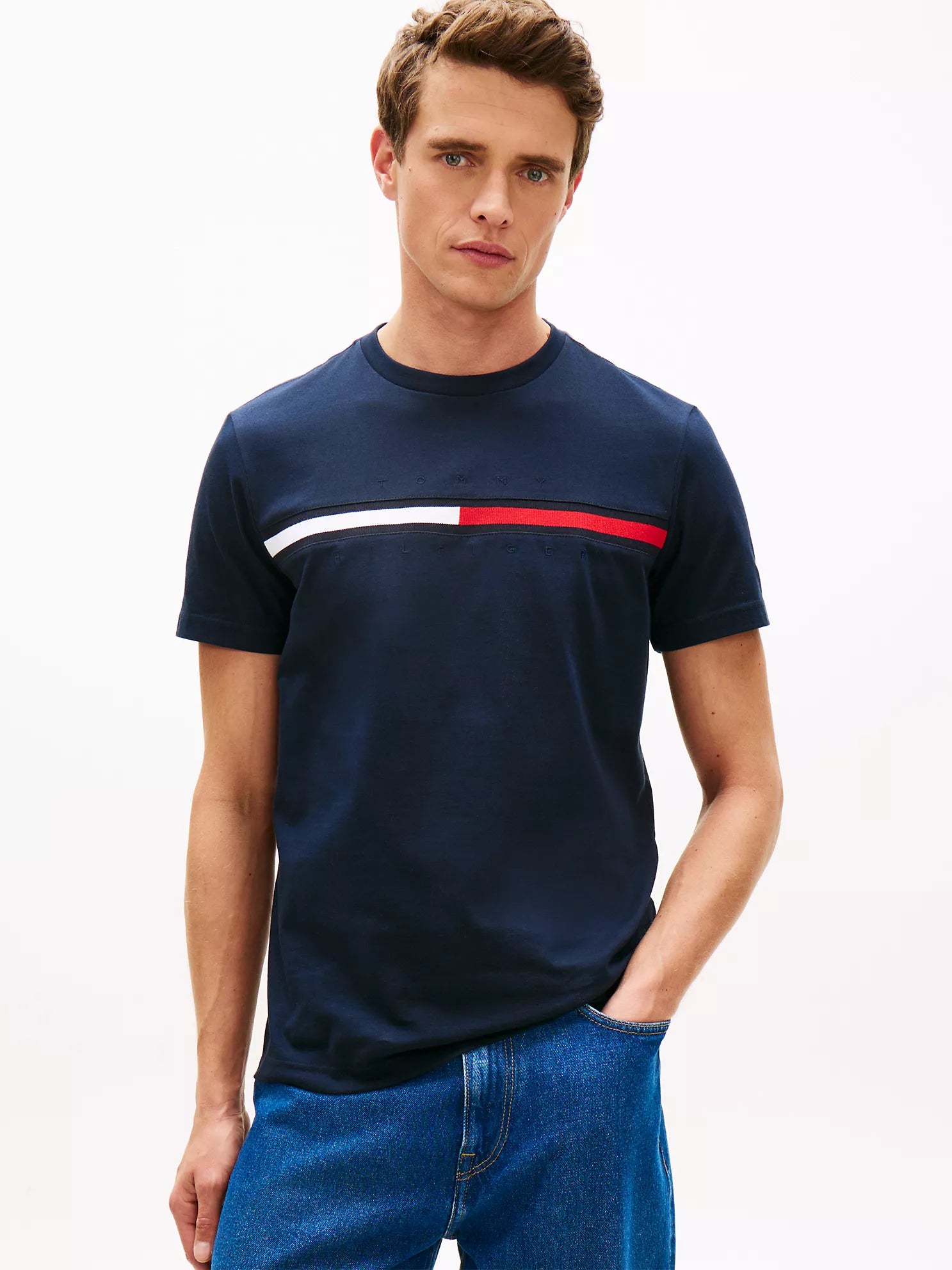 Tommy Hilfiger - Embroidered Flag Logo T-Shirt