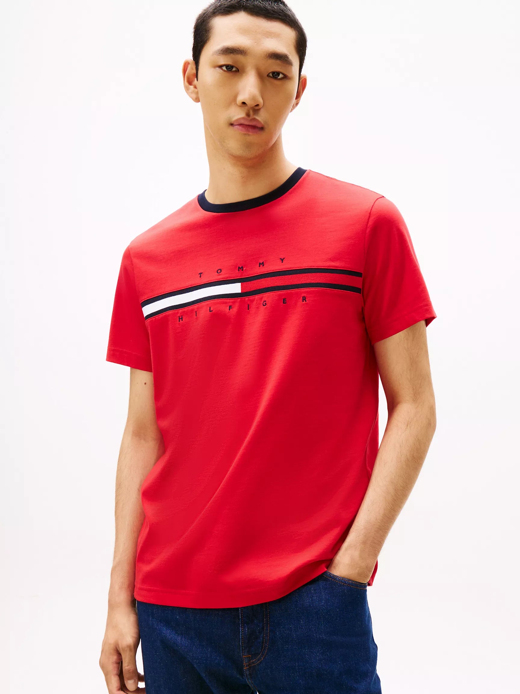 Tommy Hilfiger - Embroidered Flag Logo T shirt IMMEDIATE