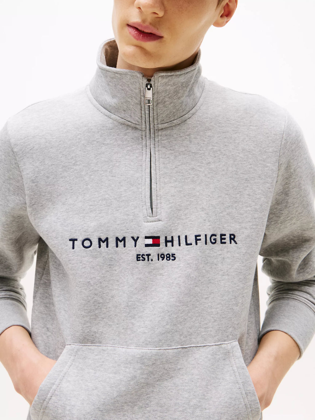 Tommy Hilfiger - Embroidered Tommy Logo Quarter-Zip