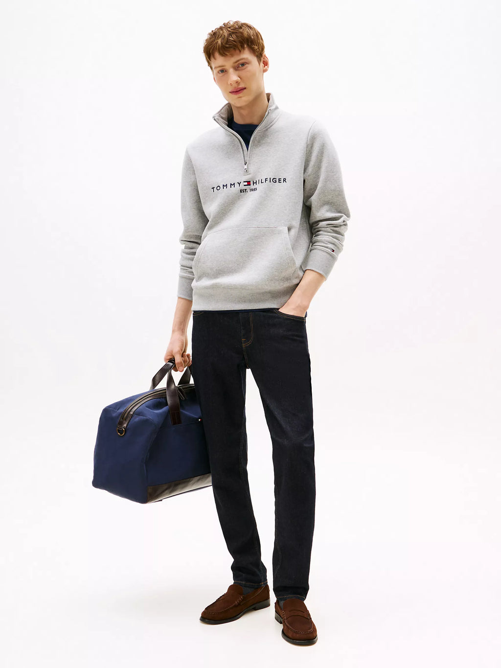 Tommy Hilfiger - Embroidered Tommy Logo Quarter-Zip