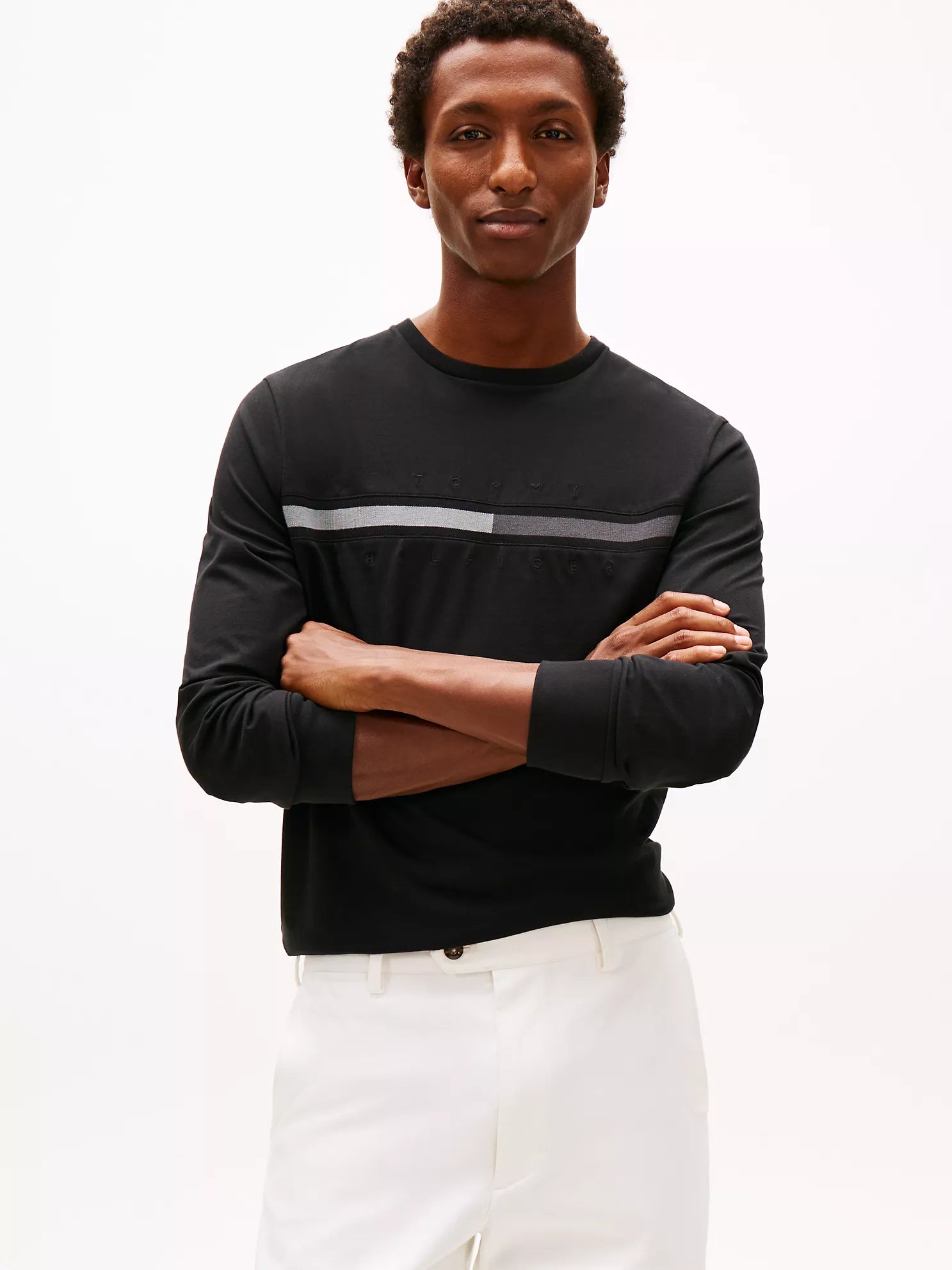 Tommy Hilfiger - Long-Sleeve Tonal Flag Logo T-Shirt