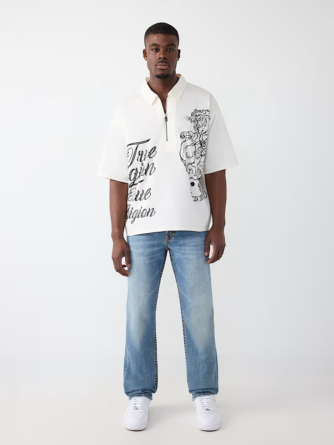 True Religion - Half-Zip Tiger Shirt