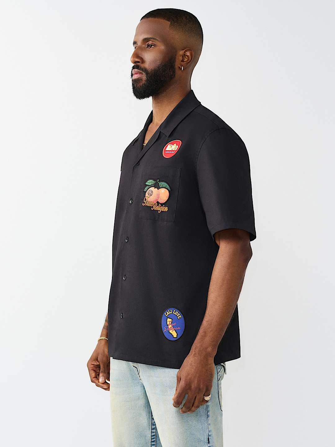 True Religion - Twill Embroidered Camp Shirt
