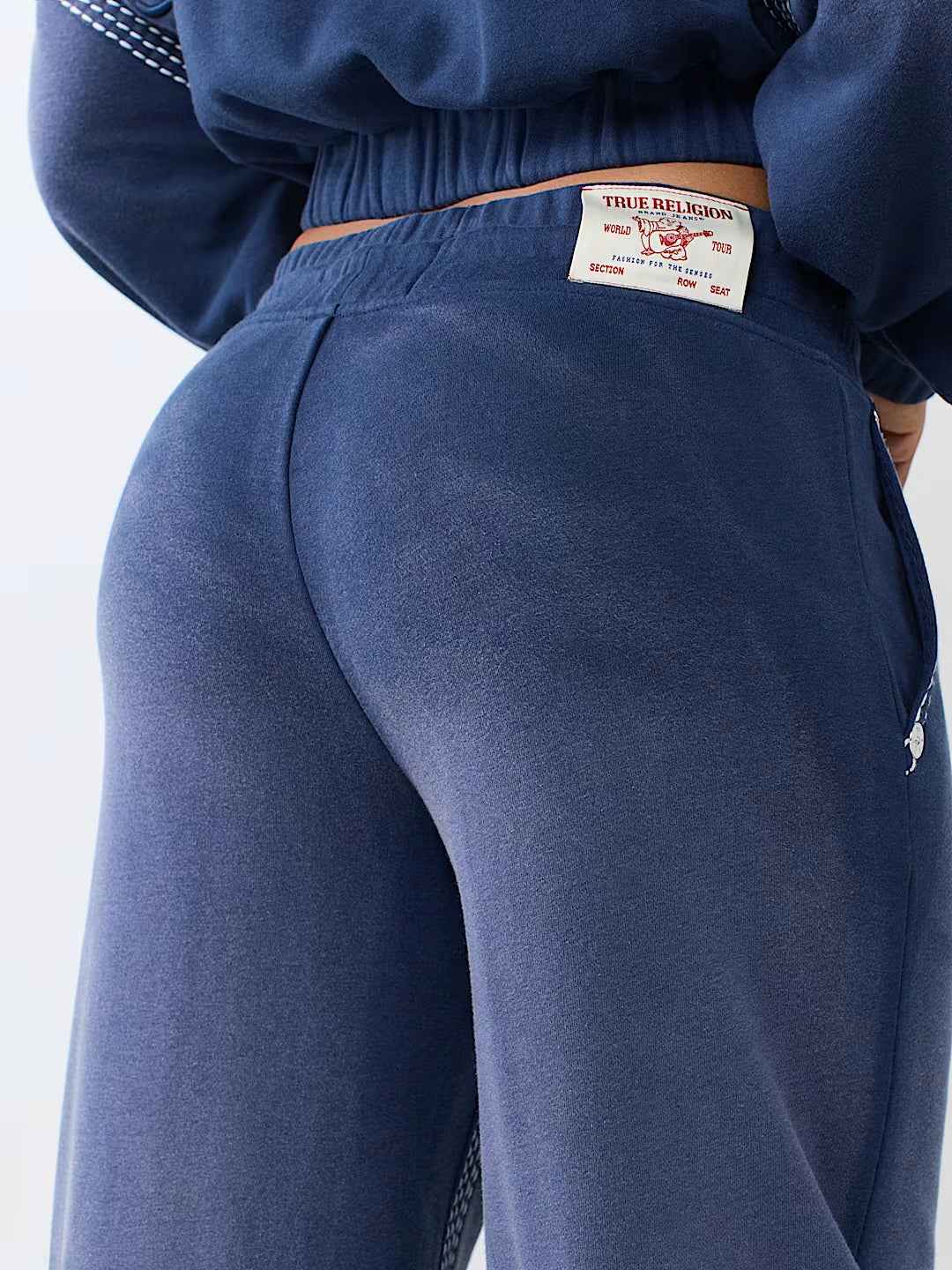 True Religion - Low Rise Super T Stitch Washed Straight Leg Pant