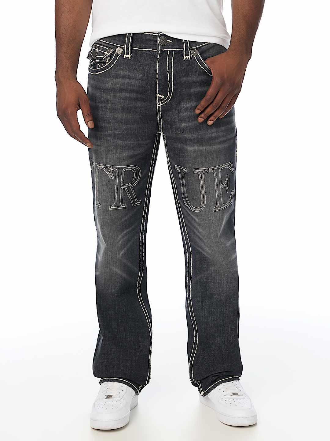True Religion - Bobby Embossed Super T Flap Baggy Jean