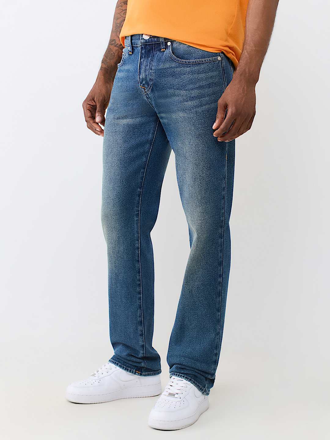 True Religion - Ricky Ladder Stitch Straight Jean