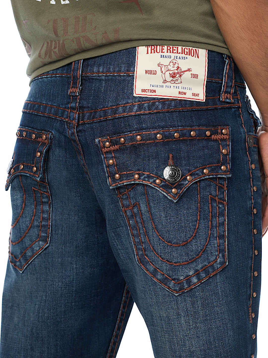 True Religion - Ricky Studded Super T Flap Straight Jean 34"