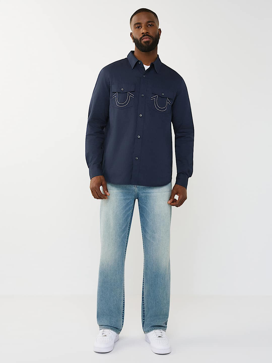 True Religion - Arched Logo Cotton Twill Shirt