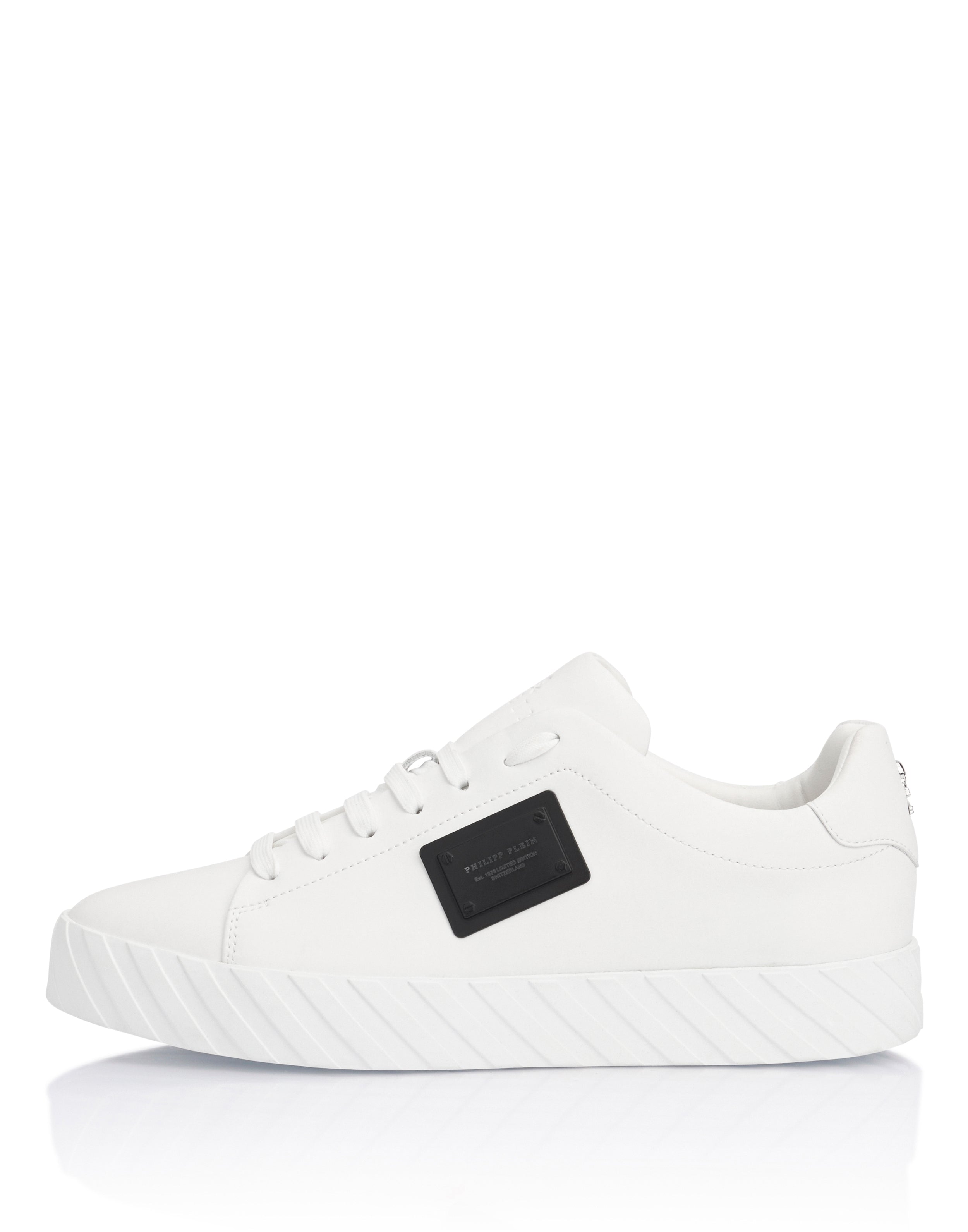 PHILIPP PLEIN - Nappa Leather Low-Top Sneakers Placca