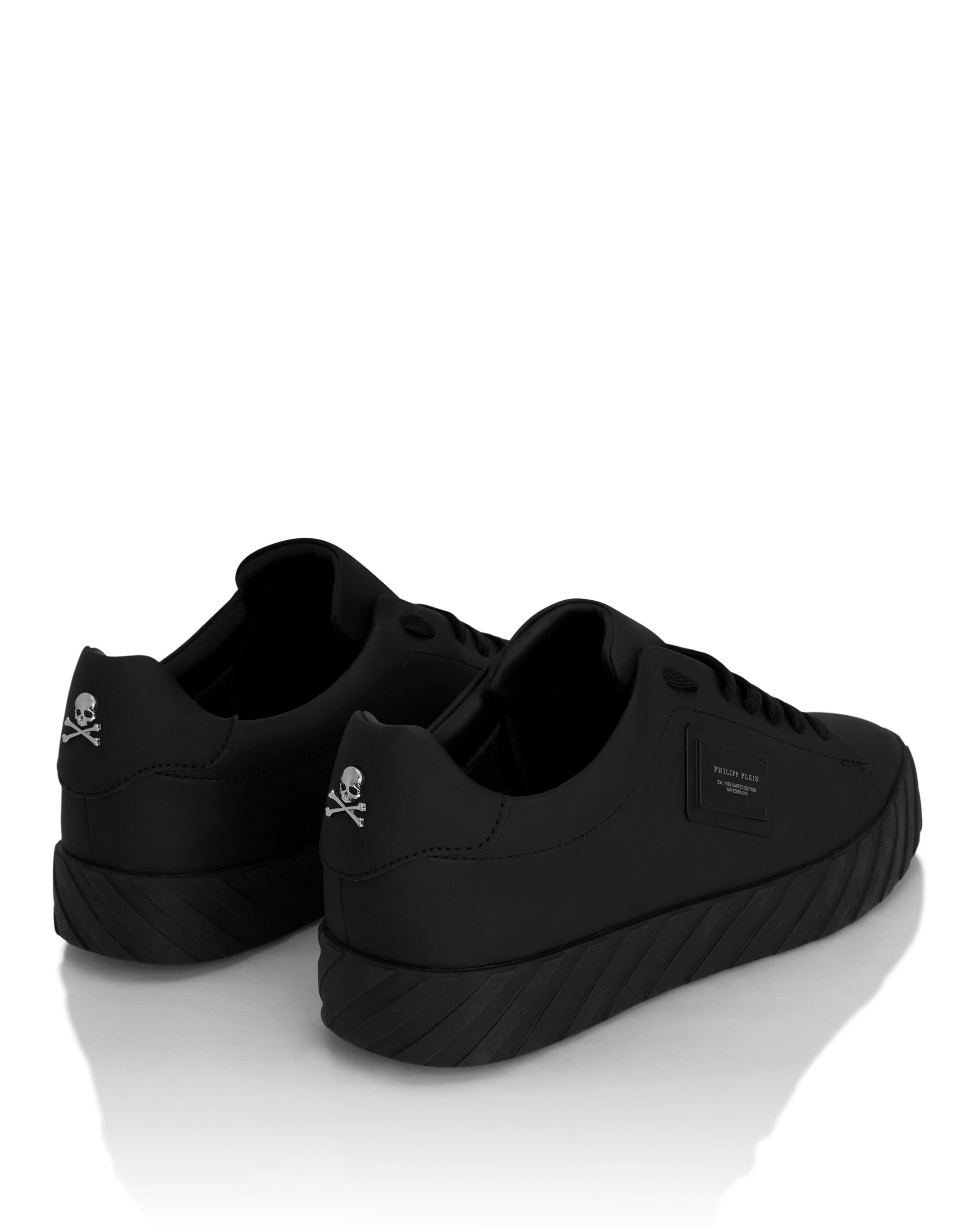 PHILIPP PLEIN - Nappa Leather Low-Top Sneakers Placca