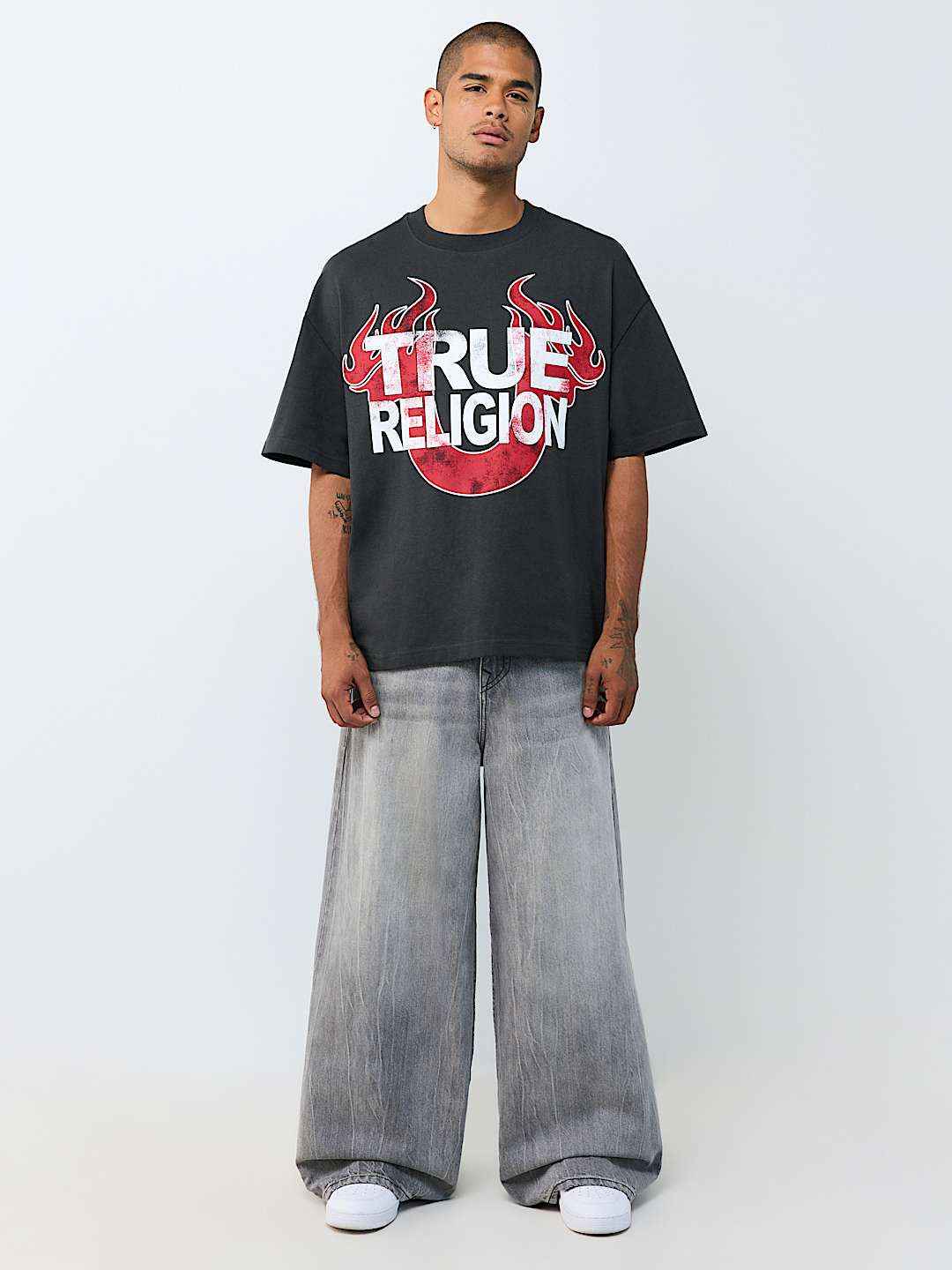 True Religion - Logo Tour Heavyweight Oversized Tee