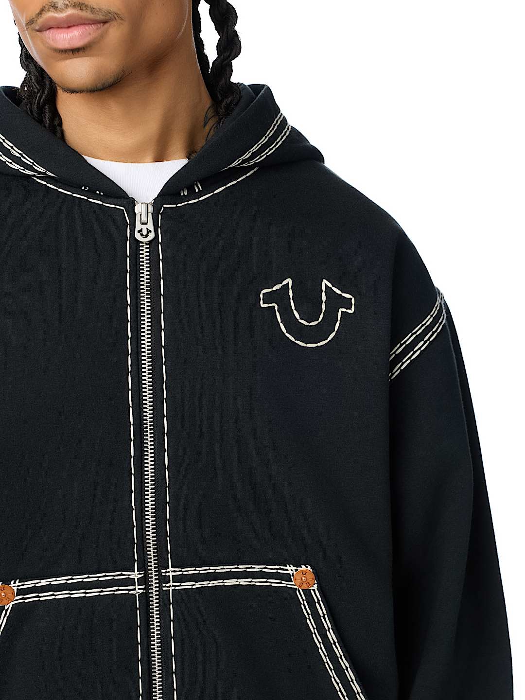 True Religion - Super Qt Boxy Zip Hoodie