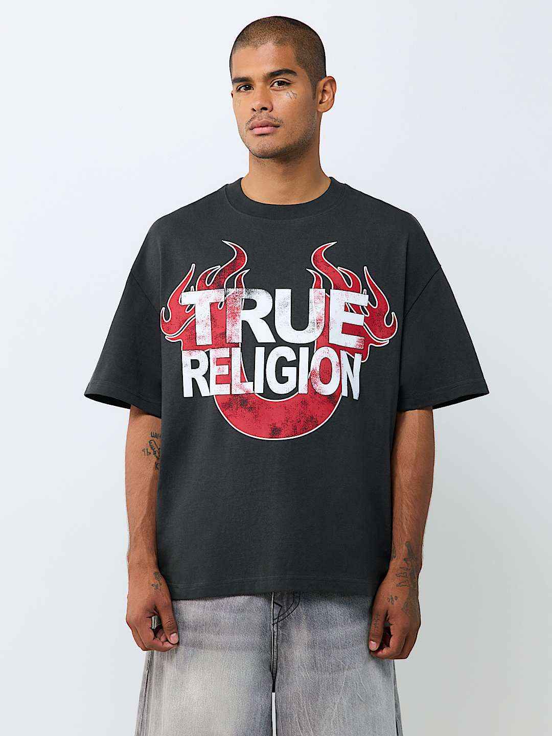 True Religion - Logo Tour Heavyweight Oversized Tee