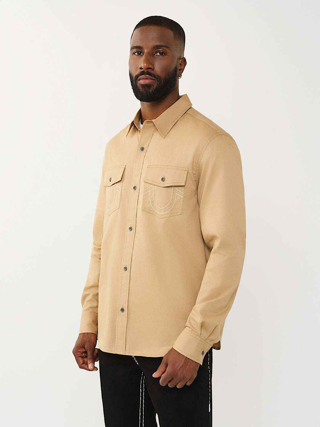 True Religion - Arched Logo Cotton Twill Shirt