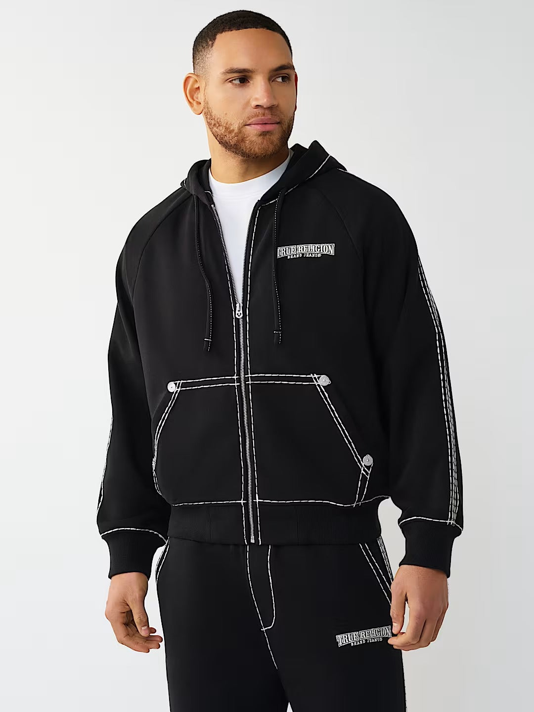 True Religion - Super T Boxy Zip Hoodie