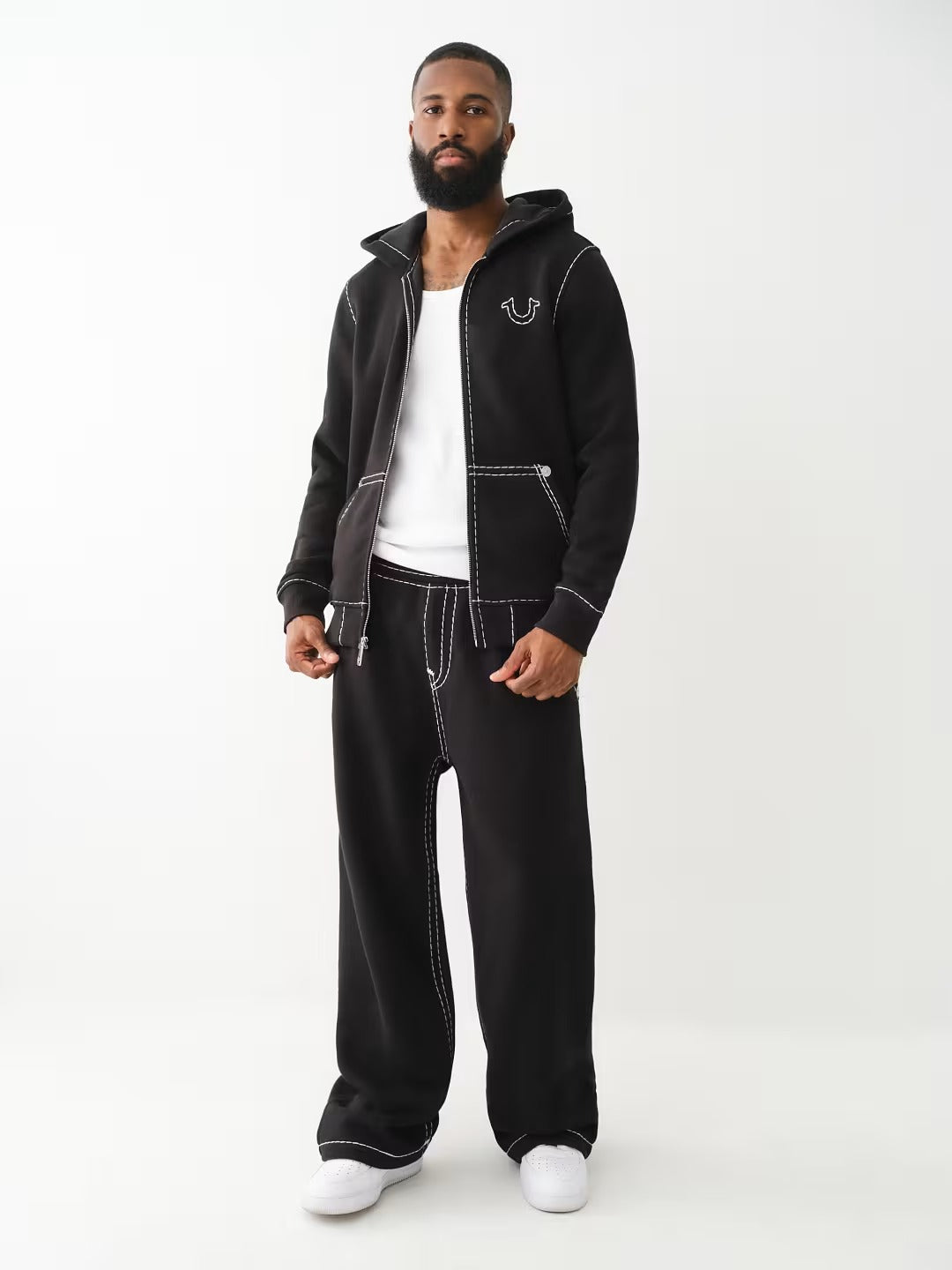 True Religion - Horseshoe Applique Super T Fleece Hoodie
