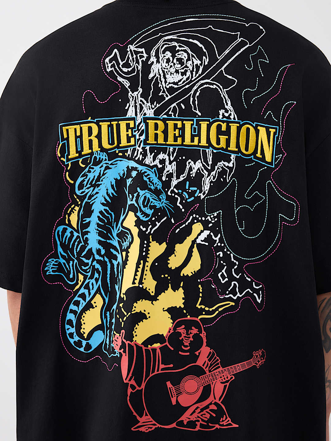 True Religion - Tiger Logo Heavyweight Oversized Tee