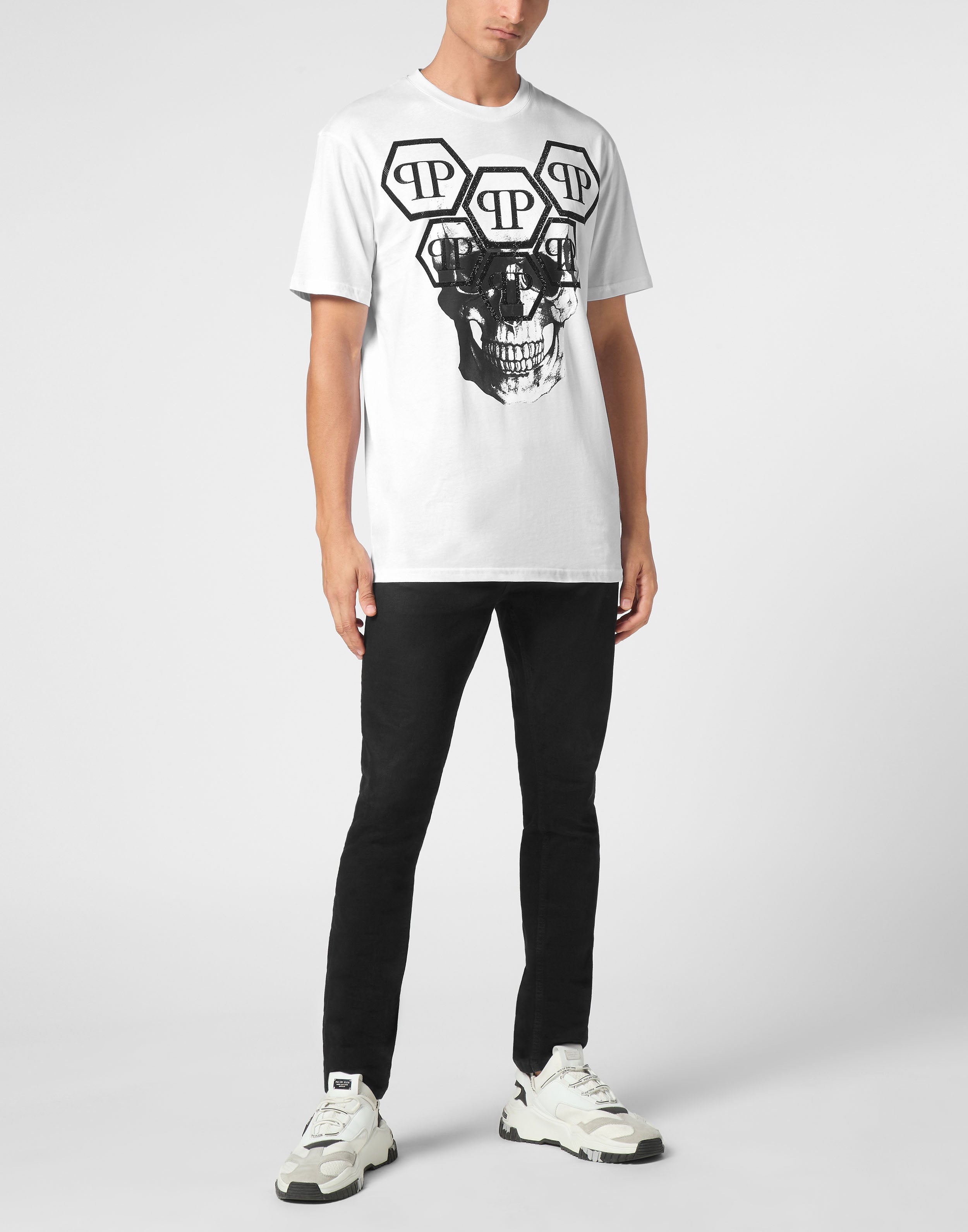 PHILIPP PLEIN - T-shirt Round Neck SS Stones Skull