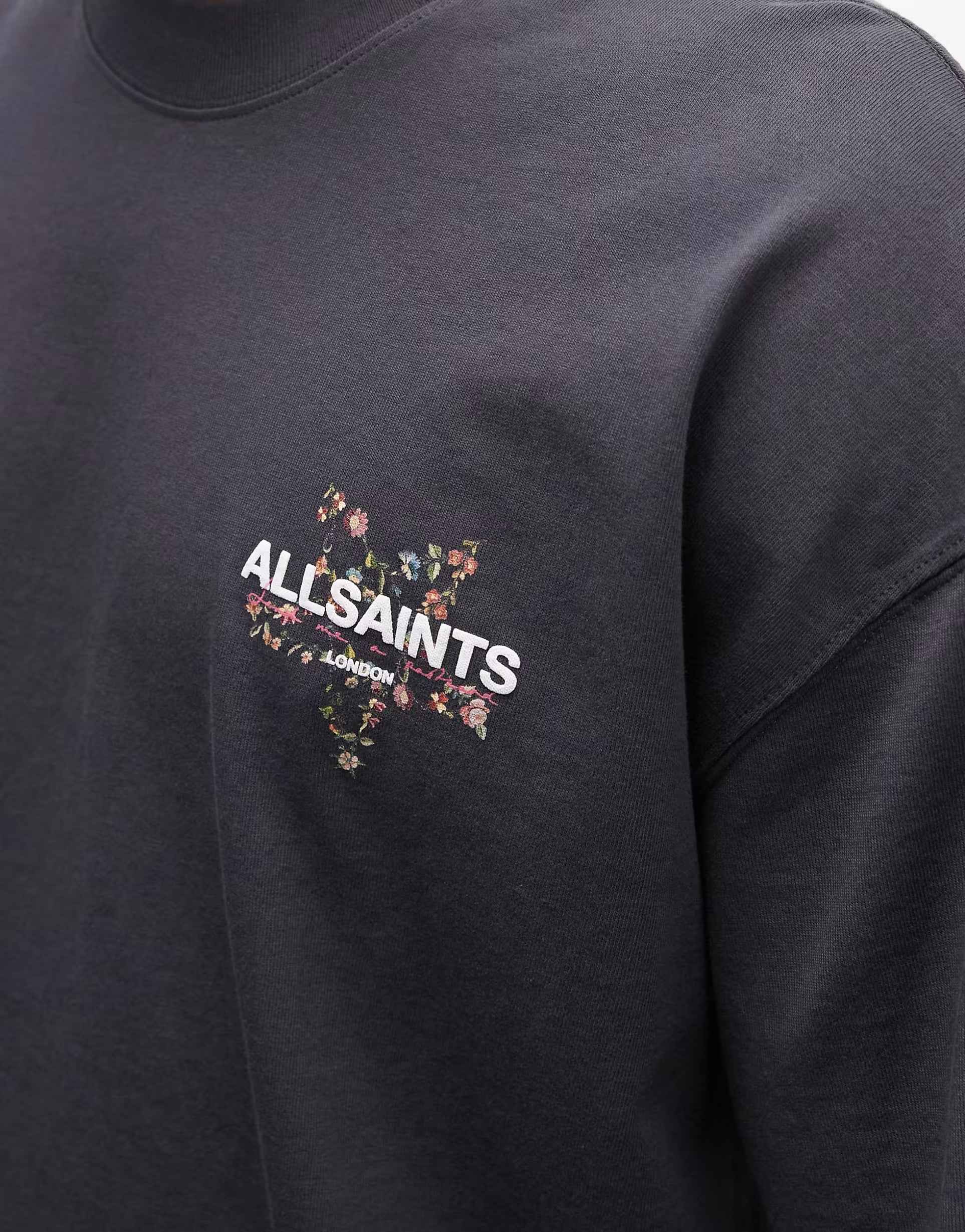 AllSaints - Pentacle short sleeve embroidered graphic logo t-shirt with back print