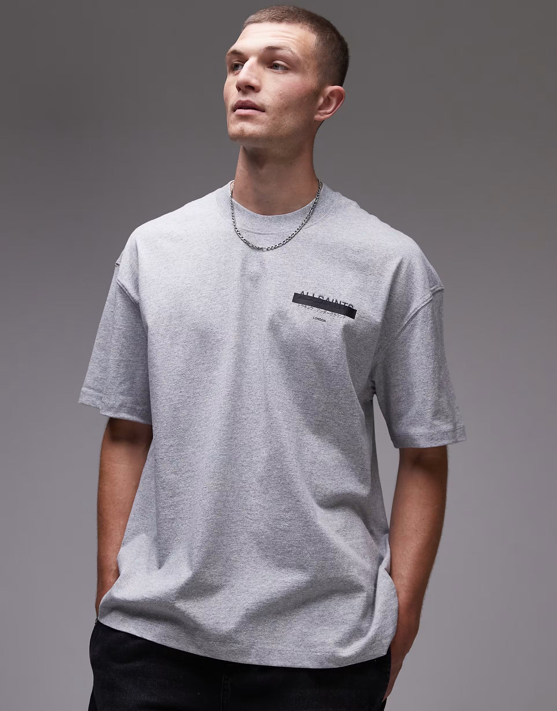AllSaints - Redact Oversized Embroidered Logo T-shirt