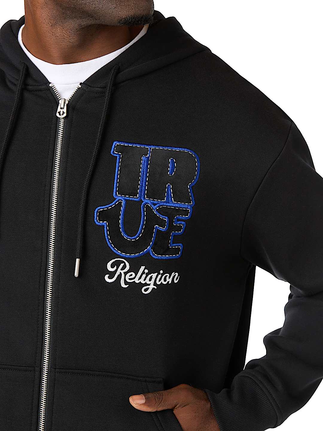 True Religion - Velour Logo Zip Hoodie
