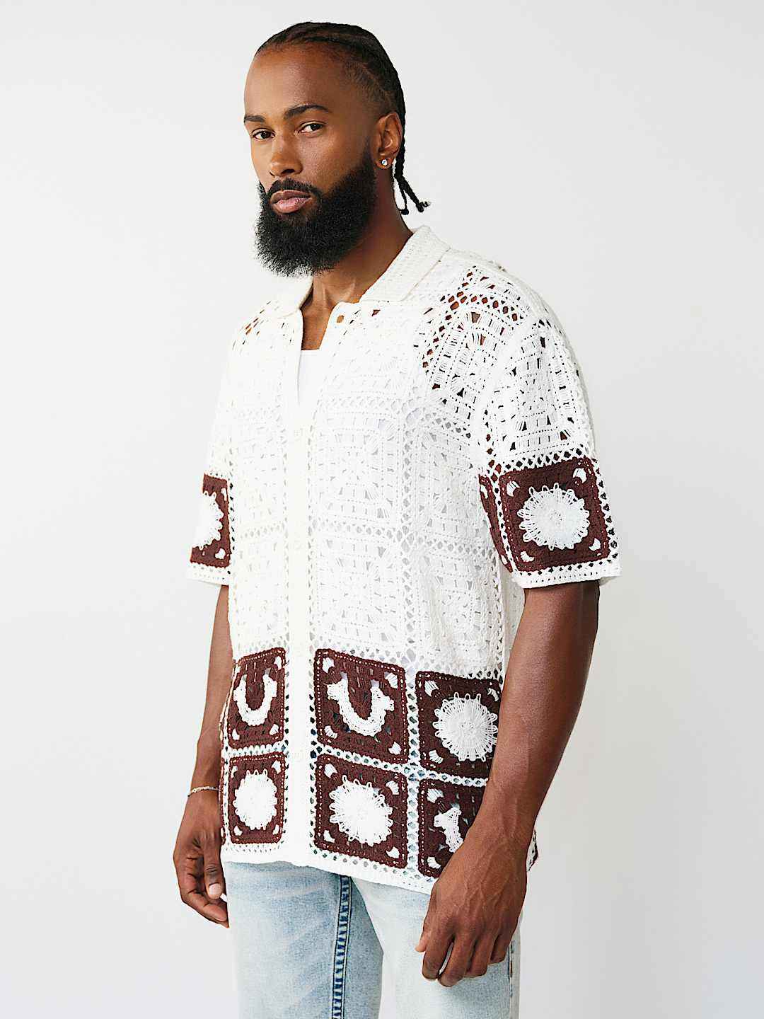 True Religion - Logo Crochet Knit Shirt