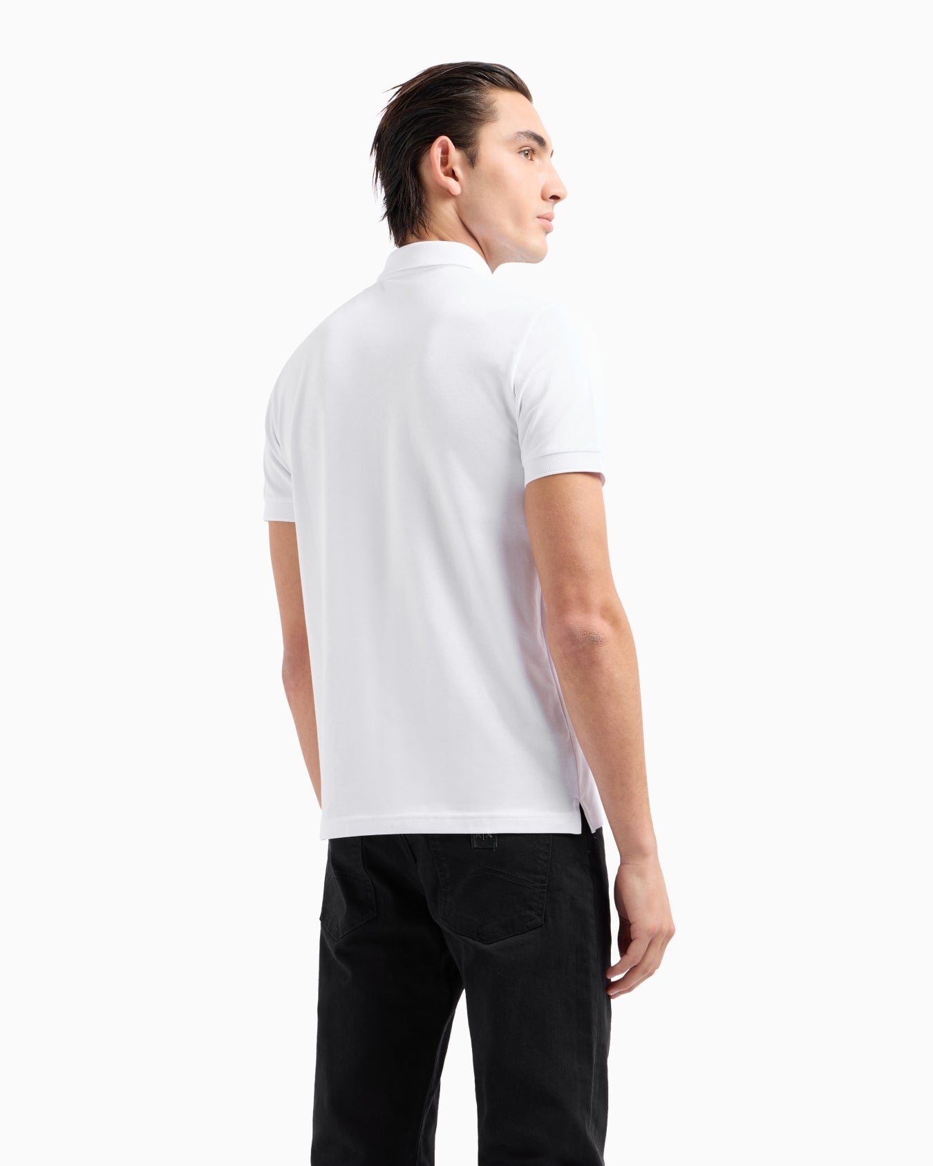 Slim Fit Stretch Cotton Polo With Logo