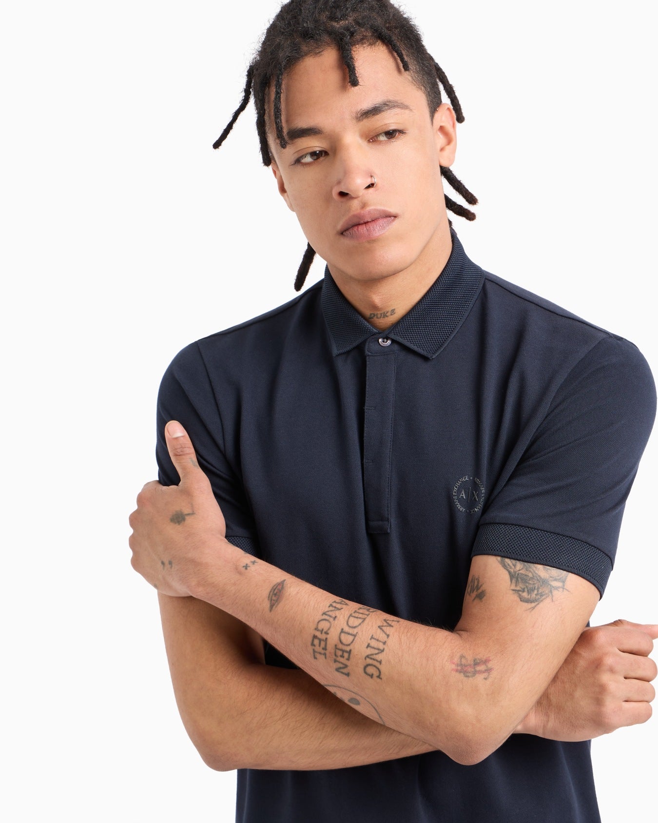 Slim Fit Stretch Cotton Polo With Logo