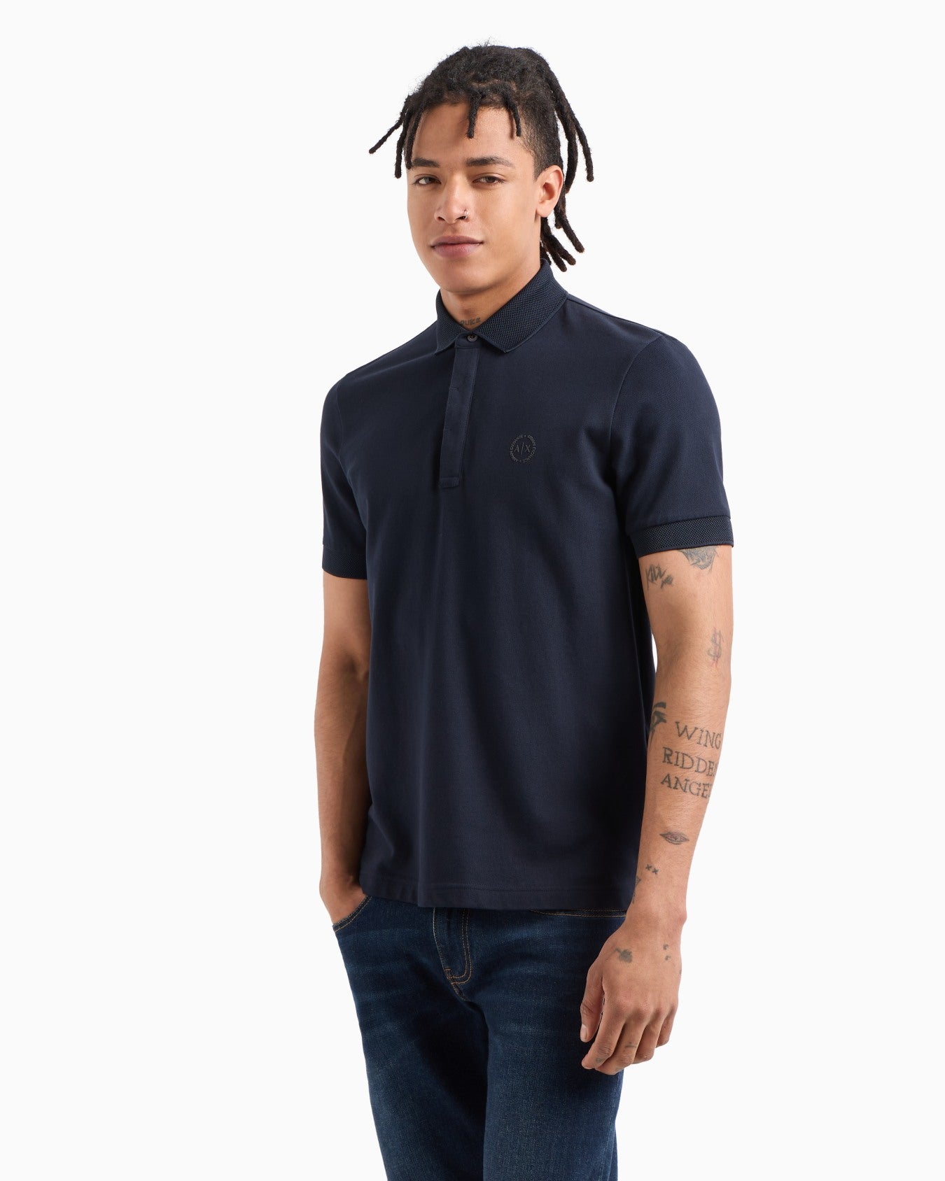 Slim Fit Stretch Cotton Polo With Logo