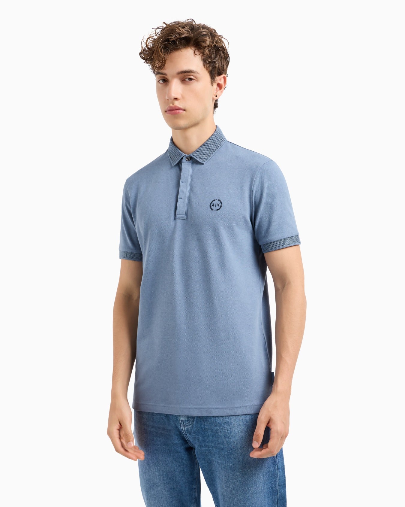 Slim Fit Stretch Cotton Polo With Logo