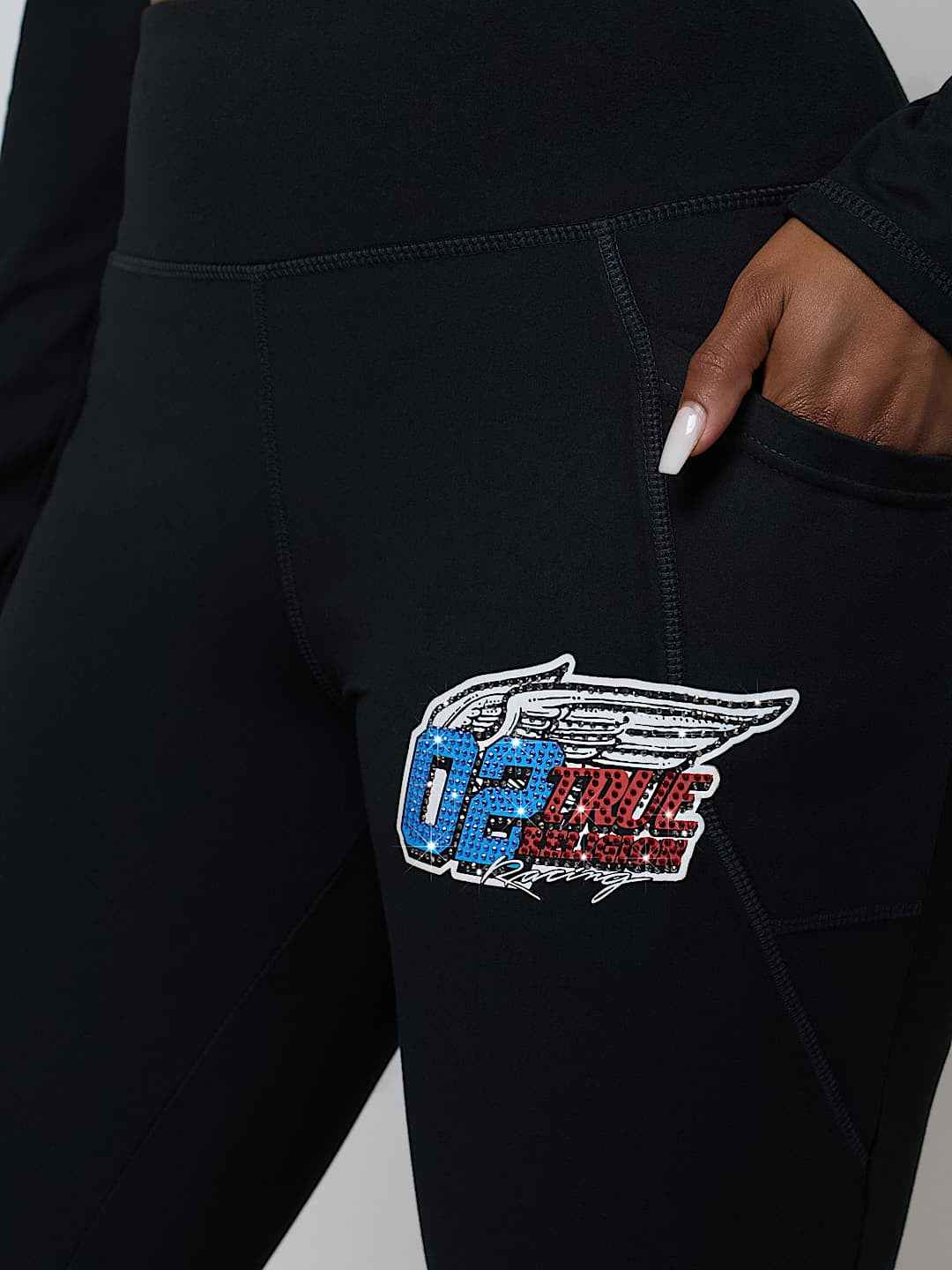True Religion - Crystal Mid Rise Booty Perfector Legging