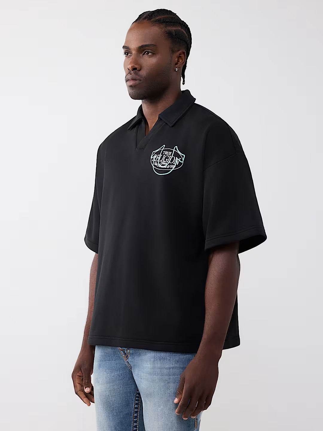 True Religion - Tiger Logo Oversized Polo Shirt