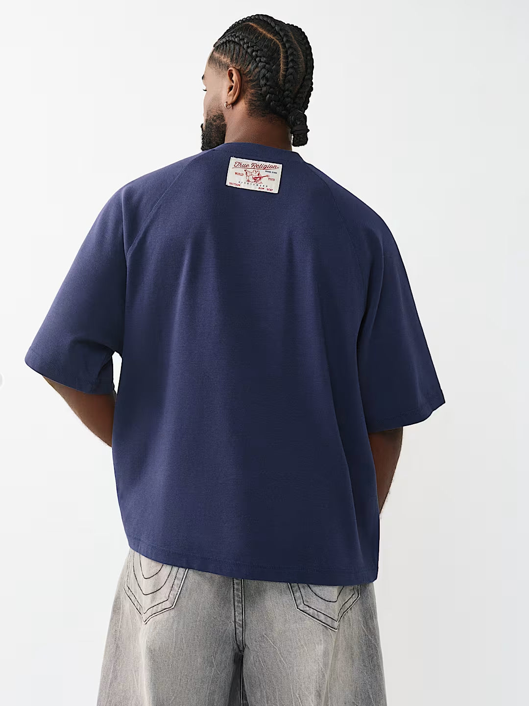 True Religion - Raglan Oversized Henley Tee