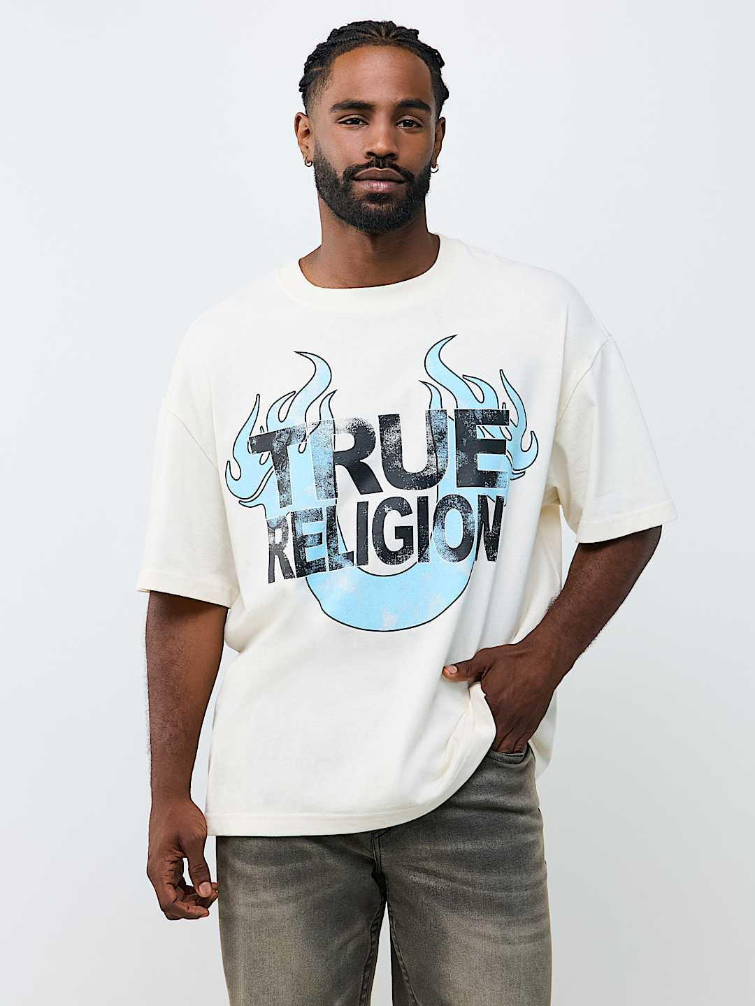 True Religion - Logo Tour Heavyweight Oversized Tee