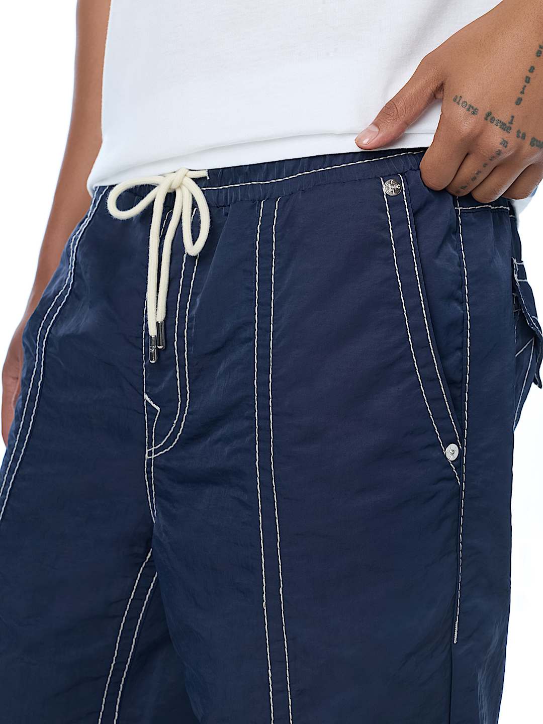 True Religion - Vinny Nylon Big T Flap Ultra Baggy Pant 34"