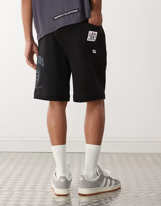 Aape - by A Bathing Ape logo sweatshirt fabric shorts