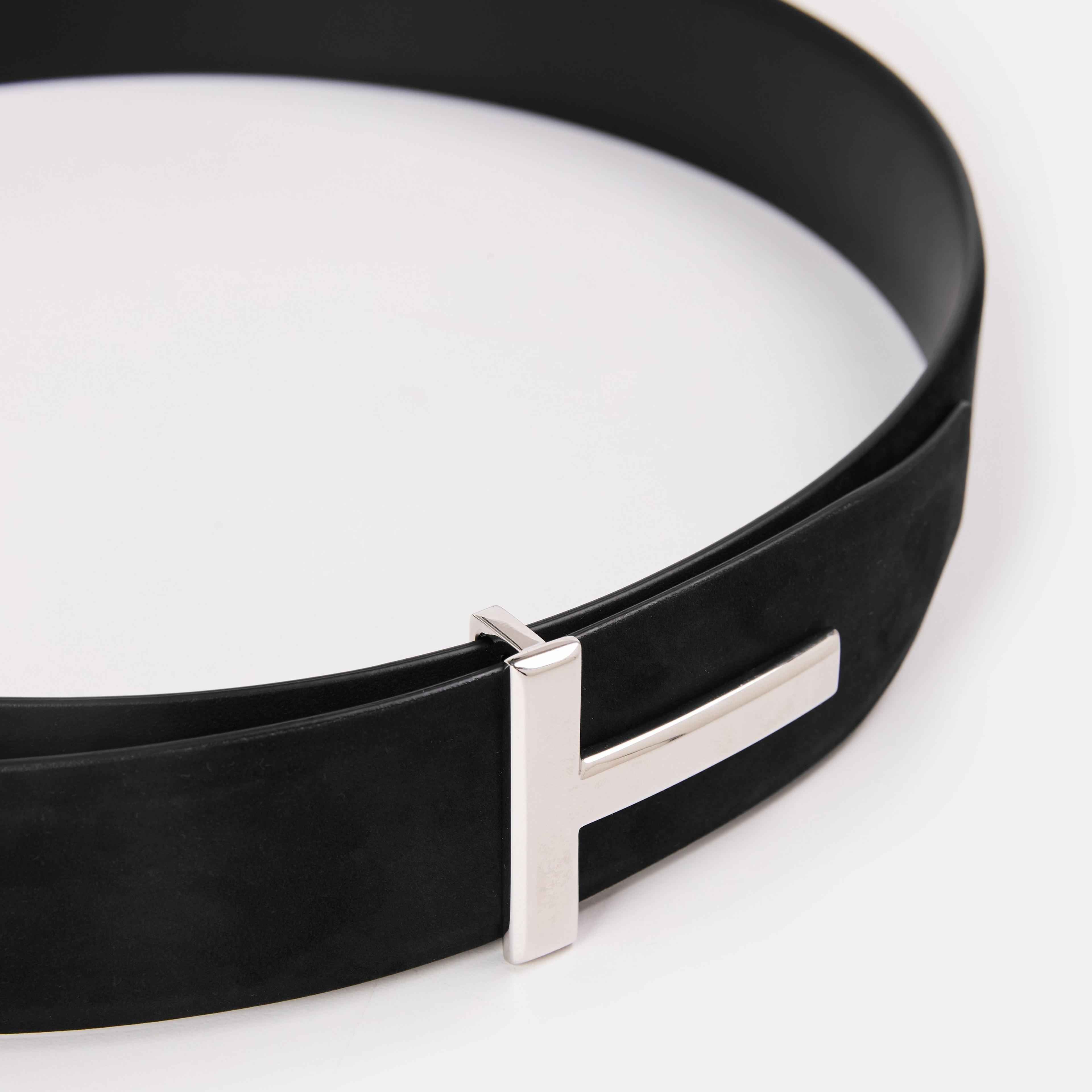 Tom Ford - Men's Metal T Buckle Leather Belt