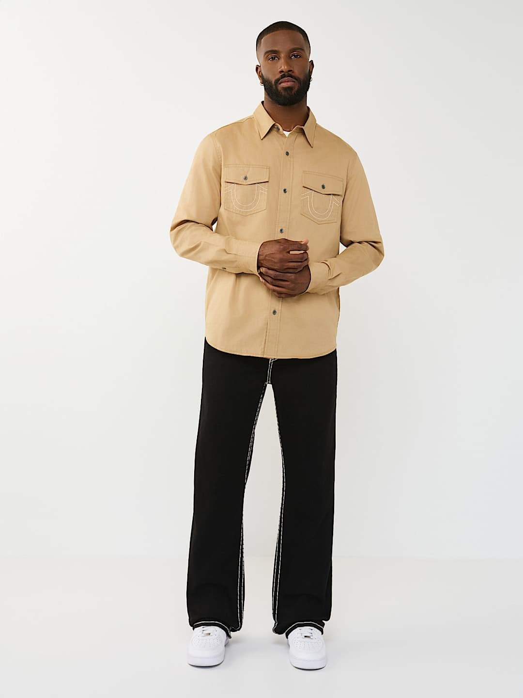True Religion - Arched Logo Cotton Twill Shirt