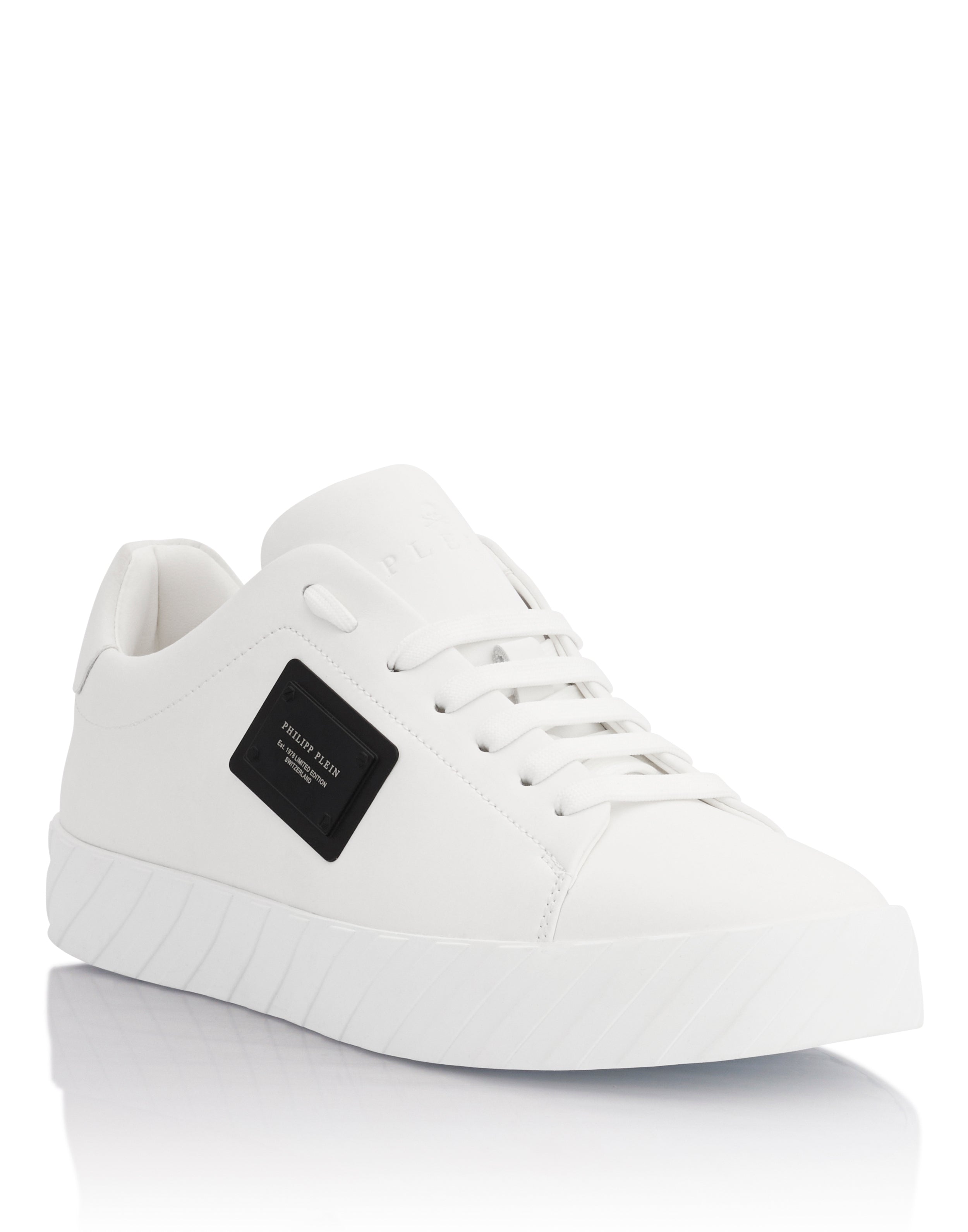 PHILIPP PLEIN - Nappa Leather Low-Top Sneakers Placca