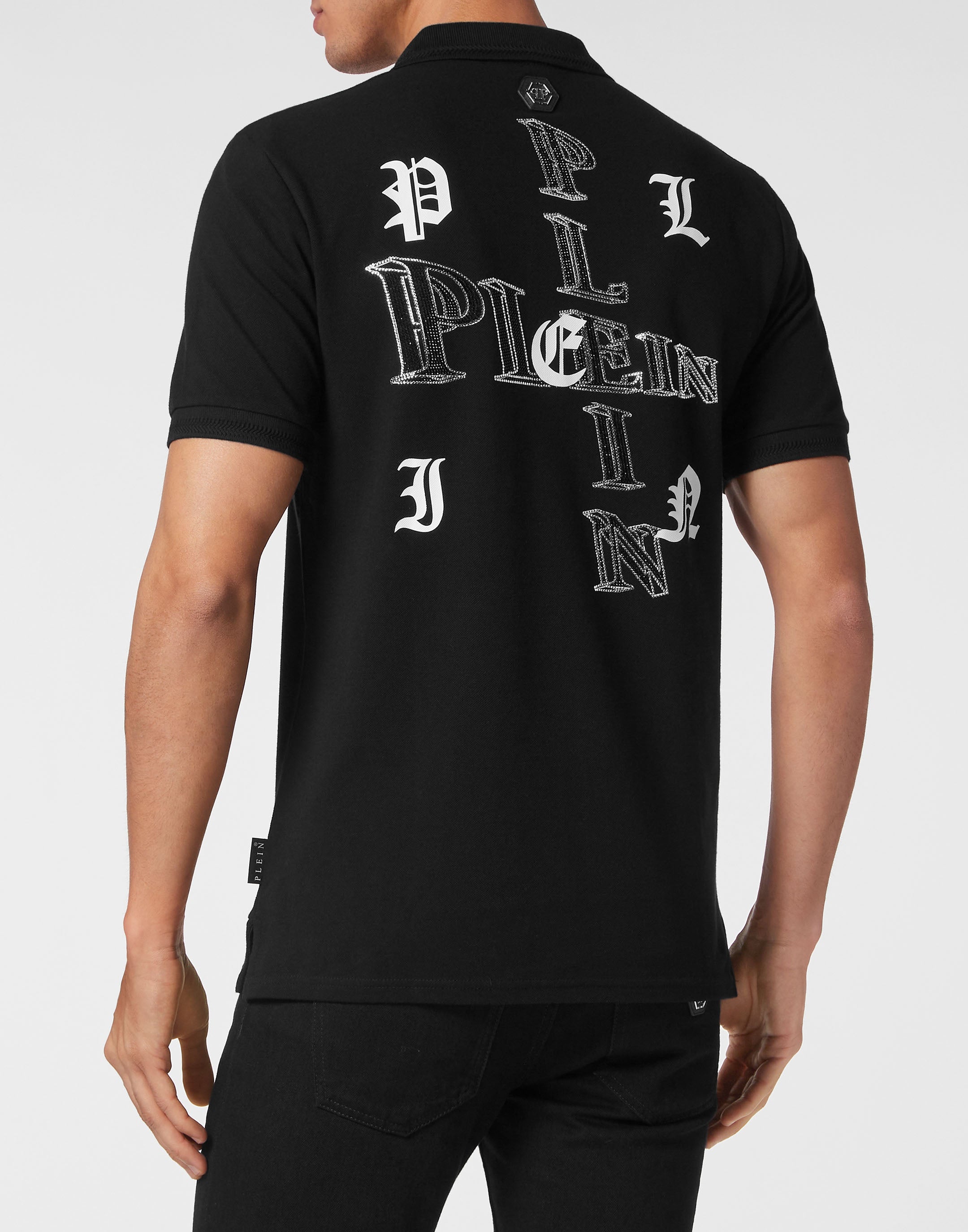 PHILIPP PLEIN - Piquet Polo with crystals Wire Frame