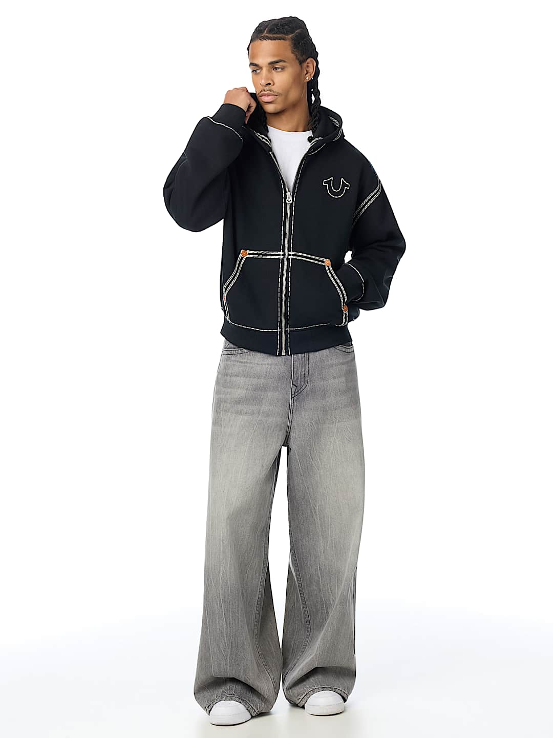 True Religion - Super Qt Boxy Zip Hoodie