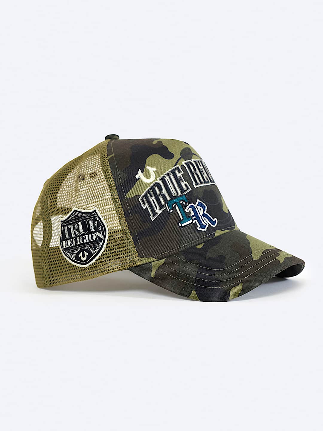 True Religion -Multi-logo Trucker Hat