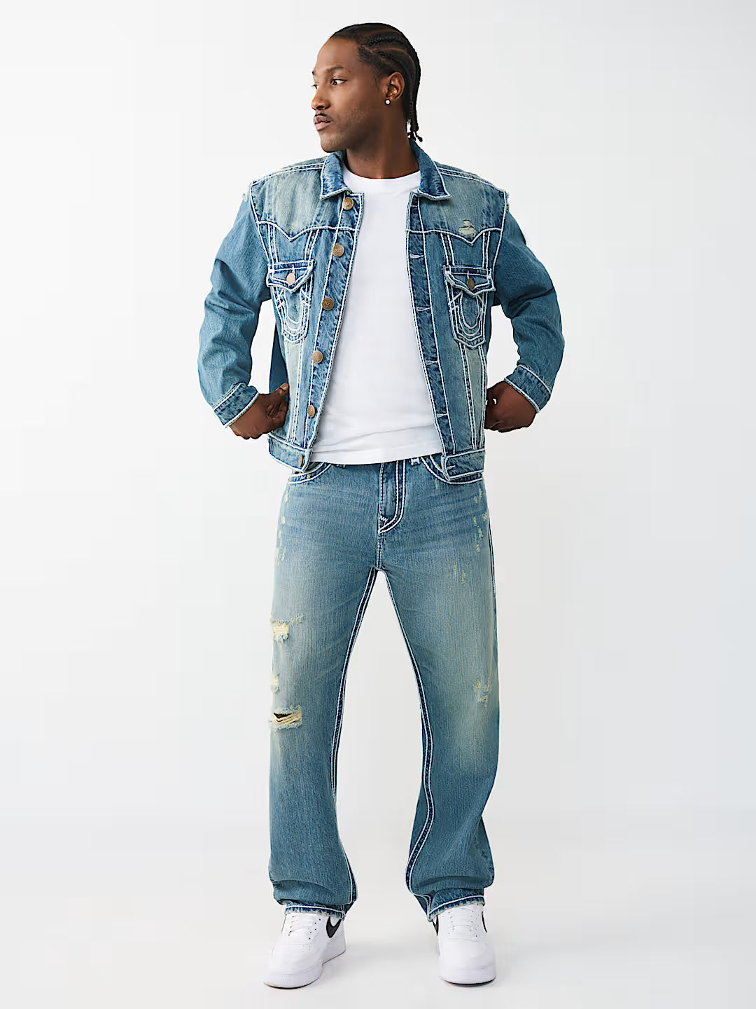 True Religion - Bobby Rope Stitch Flap Baggy Jean 32