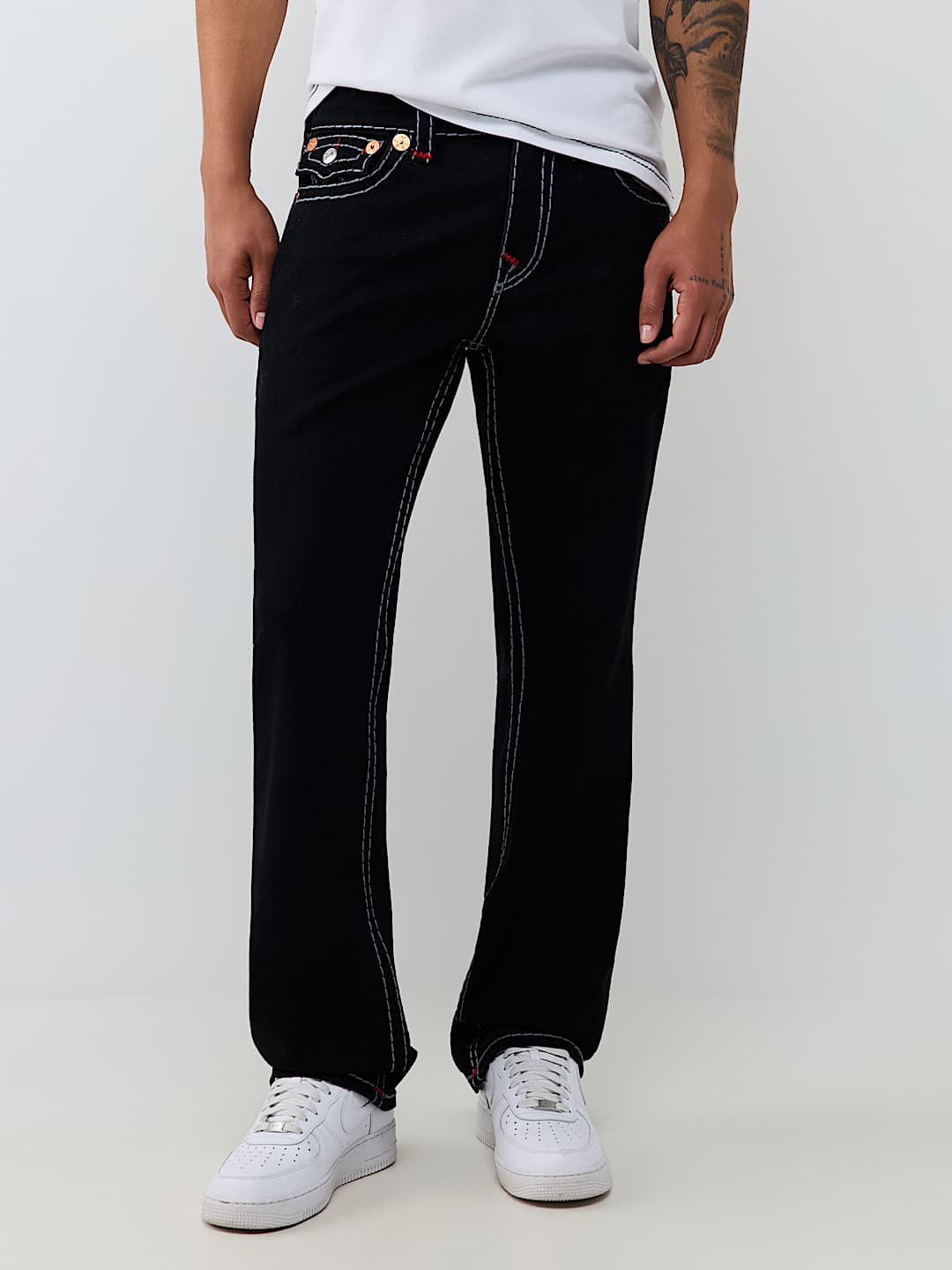 True Religion - Ricky Embroidered Super T Flap Straight Jean 34"