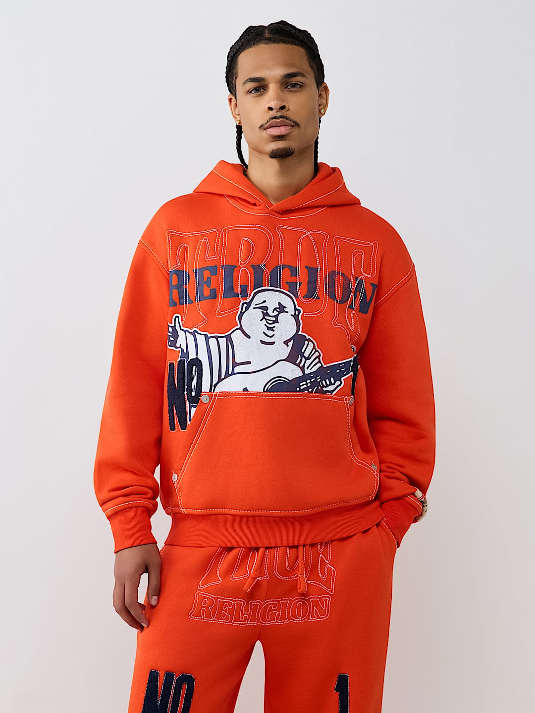 True Religion - No. 1 Logo Big T Hoodie