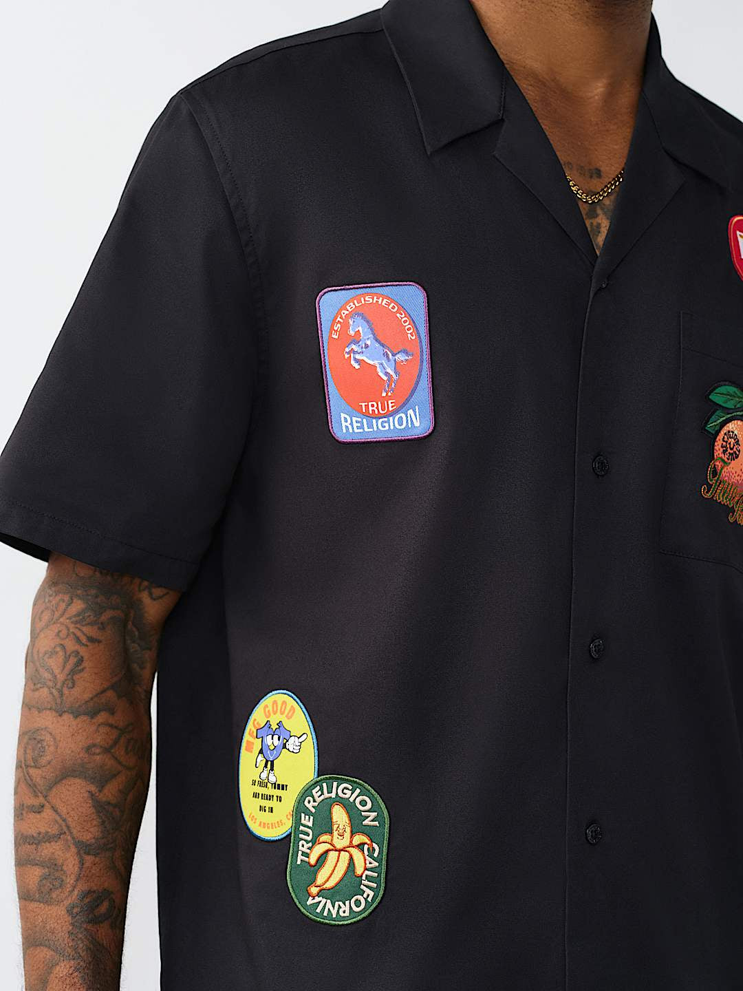 True Religion - Twill Embroidered Camp Shirt
