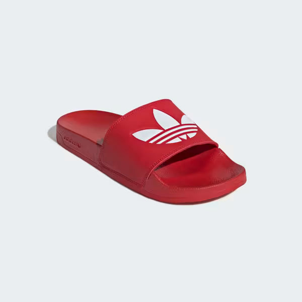 Adidas - Men's Red & White adilette Lite Slides IMMEDIATE