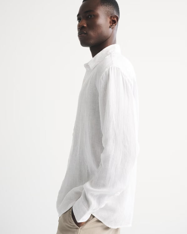 Abercrombie & Fitch - 100% Linen Button-Up Shirt IMMEDIATE