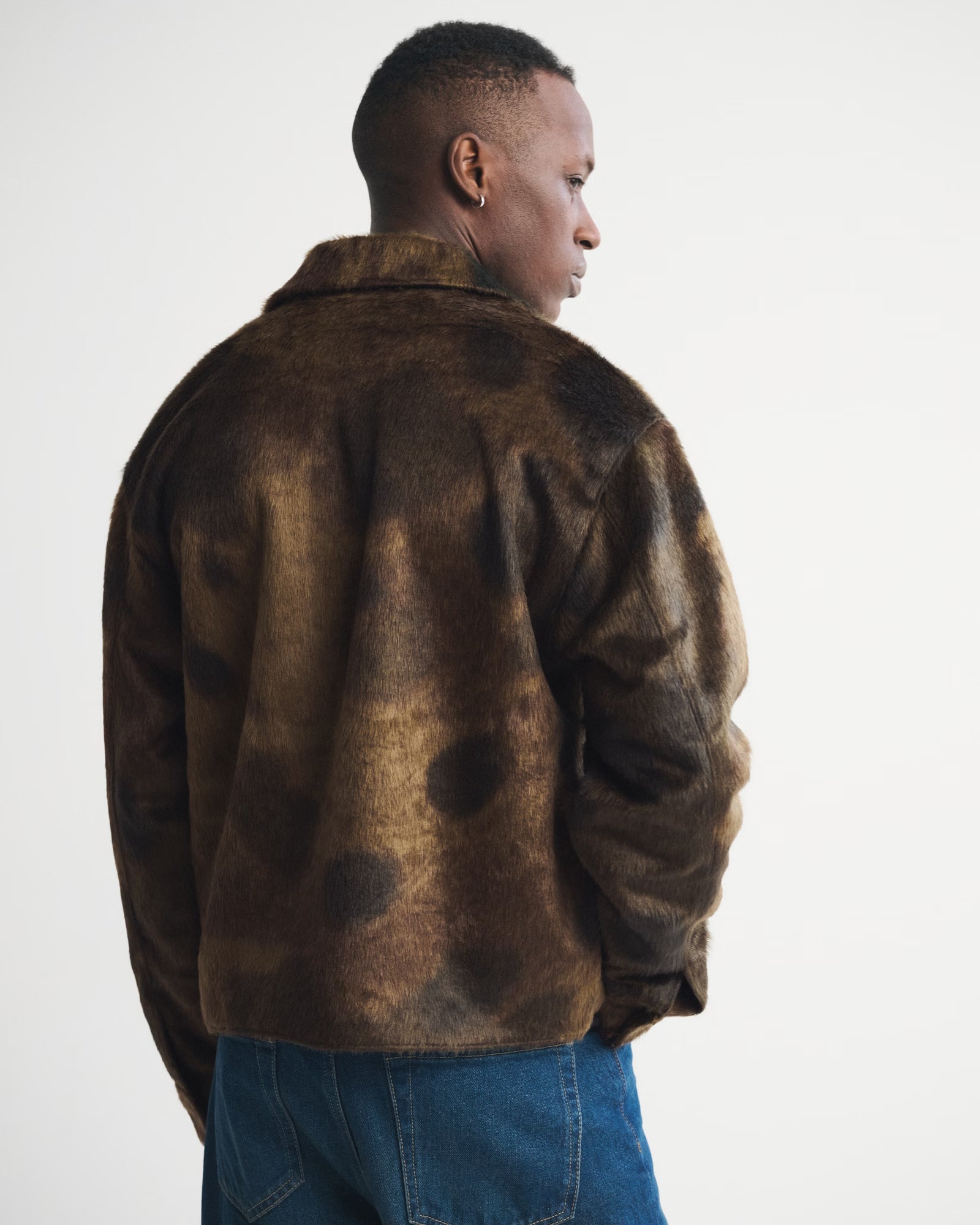 Abercrombie & Fitch - Vegan Pony Hair Zip Trucker Jacket